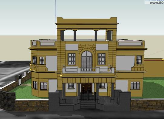 Sketchup别墅模型|独栋别墅,古典风格 Sketchup别墅模型|独栋别墅,古典风格