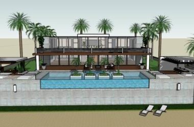 Sketchup别墅模型|独栋热带别墅,现代风格-BIM建筑网