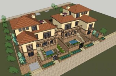 Sketchup别墅模型|双拼别墅,古典风格-BIM建筑网