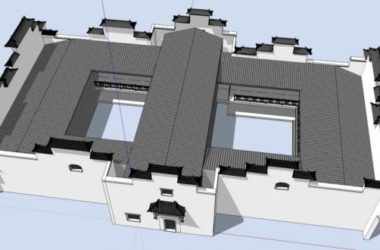 Sketchup别墅模型|徽派民居别墅,古典风格-BIM建筑网
