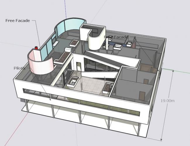 Sketchup别墅模型|萨伏伊别墅,现代风格 Sketchup别墅模型|萨伏伊别墅,现代风格