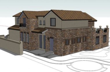 Sketchup别墅模型|独栋别墅,古典风格-BIM建筑网