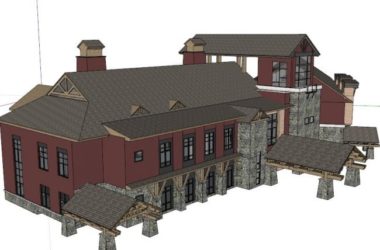 Sketchup别墅模型|双拼别墅,古典风格-BIM建筑网
