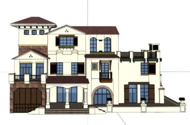 Sketchup别墅模型|独栋别墅,古典风格-BIM建筑网