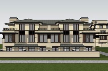Sketchup别墅模型|双拼别墅,古典风格-BIM建筑网