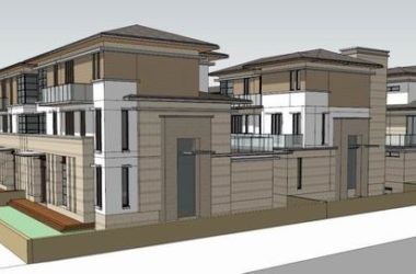 Sketchup别墅模型|双拼别墅,古典风格-BIM建筑网