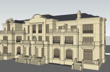 Sketchup别墅模型|双拼别墅,古典风格-BIM建筑网