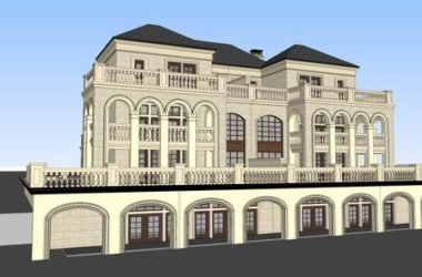 Sketchup别墅模型|双拼别墅,古典风格-BIM建筑网