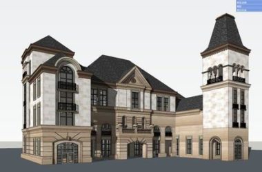 Sketchup别墅模型|独栋别墅,古典风格-BIM建筑网