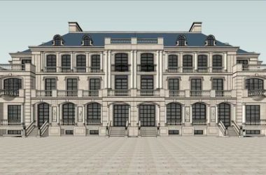 Sketchup别墅模型|六联排别墅,古典风格-BIM建筑网