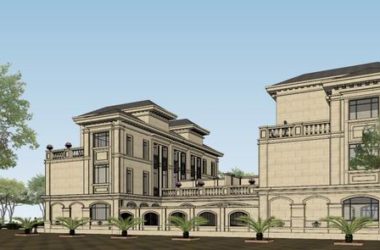 Sketchup别墅模型|四拼别墅,法式古典风格-BIM建筑网