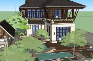 Sketchup别墅模型|独栋别墅,古典风格-BIM建筑网