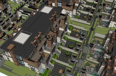 Sketchup别墅模型|联排别墅,古典风格-BIM建筑网