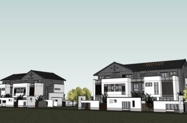 Sketchup别墅模型|叠拼别墅,古典风格-BIM建筑网