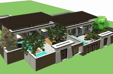 Sketchup别墅模型|叠拼别墅别院,古典风格-BIM建筑网