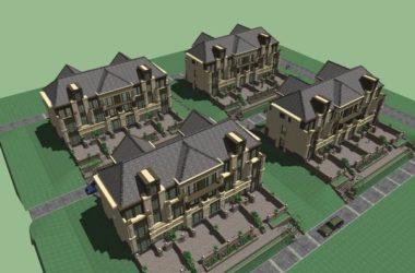 Sketchup别墅模型|联排别墅,古典风格-BIM建筑网