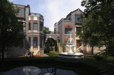 Sketchup别墅模型|双拼别墅合院,古典风格-BIM建筑网