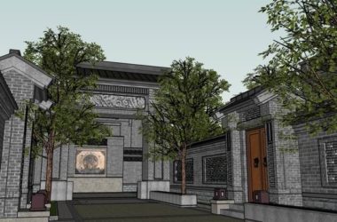 Sketchup别墅模型|中式联排别墅,古典风格-BIM建筑网