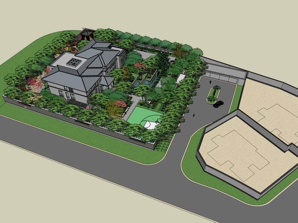 Sketchup别墅模型|私人别墅住宅,现代中式 Sketchup别墅模型|私人别墅住宅,现代中式