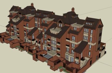 Sketchup别墅模型|联排别墅，古典风格-BIM建筑网