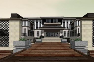 Sketchup别墅模型|独栋别墅，古典风格-BIM建筑网