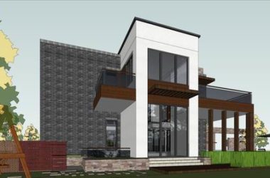 Sketchup别墅模型|独栋别墅，现代风格-BIM建筑网