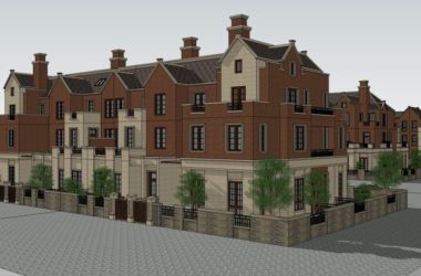 Sketchup别墅模型|联排别墅，古典风格-BIM建筑网