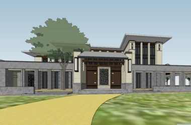 Sketchup别墅模型|独栋别墅群，古典风格-BIM建筑网