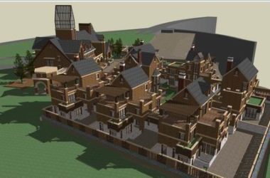 Sketchup别墅模型|别墅合院，古典风格-BIM建筑网