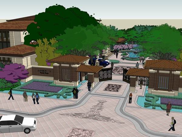 Sketchup别墅模型|别墅住宅小区,古典风格 Sketchup别墅模型|别墅住宅小区,古典风格