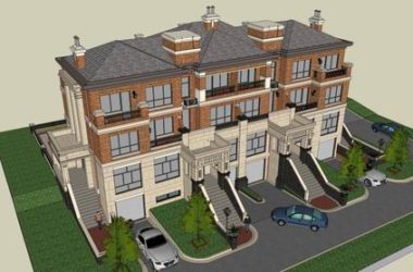 Sketchup别墅模型|双拼别墅，古典风格-BIM建筑网