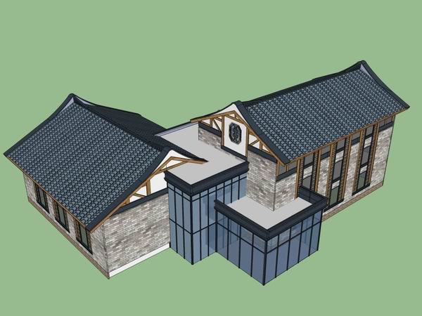 Sketchup别墅模型|独栋别墅,古典风格 Sketchup别墅模型|独栋别墅,古典风格
