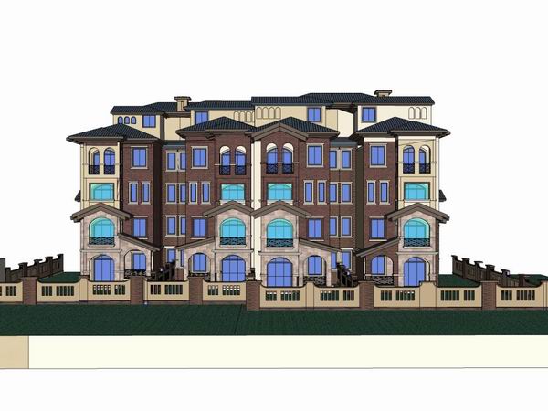 Sketchup别墅模型|叠拼别墅,古典风格 Sketchup别墅模型|叠拼别墅,古典风格