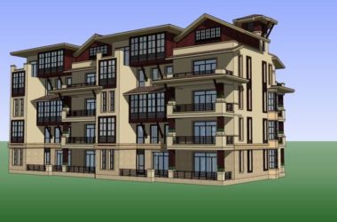 Sketchup别墅模型|双拼别墅，古典风格-BIM建筑网