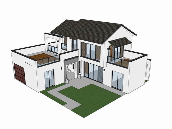 Sketchup别墅模型|独栋别墅,古典风格 Sketchup别墅模型|独栋别墅,古典风格