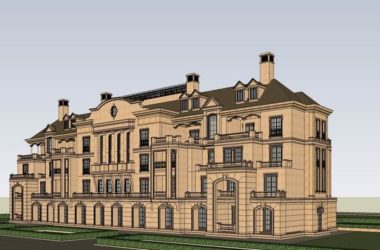 Sketchup别墅模型|联排别墅，花园洋房，古典风格-BIM建筑网