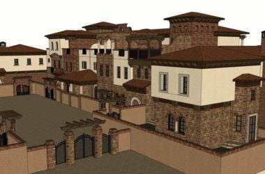 Sketchup别墅模型|西班牙十合院，别墅，古典风格-BIM建筑网