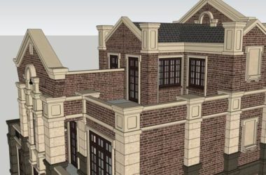 Sketchup别墅模型|独栋别墅，古典风格-BIM建筑网