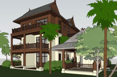 Sketchup别墅模型|独栋别墅，古典风格-BIM建筑网