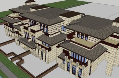 Sketchup别墅模型|双拼别墅，古典风格-BIM建筑网