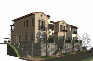 Sketchup别墅模型|联排别墅，古典风格-BIM建筑网