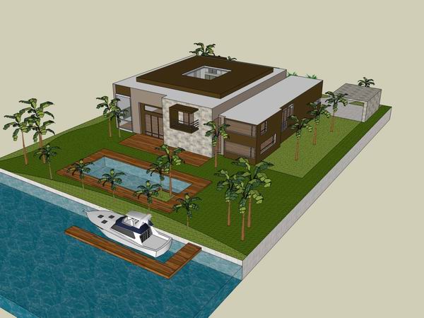 Sketchup别墅模型|独栋别墅,现代风格 Sketchup别墅模型|独栋别墅,现代风格