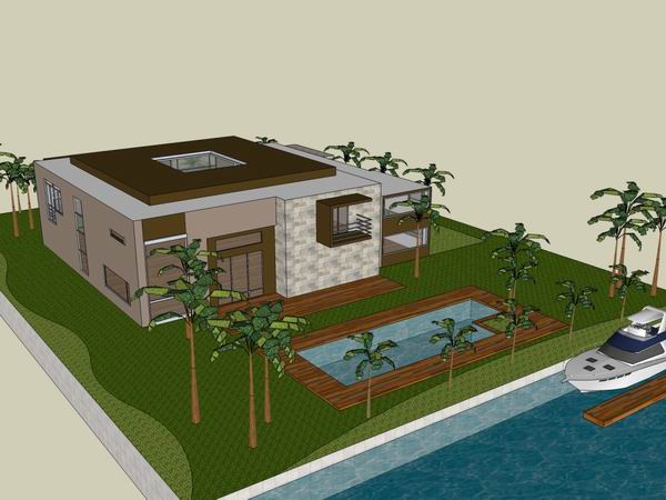Sketchup别墅模型|独栋别墅,现代风格 Sketchup别墅模型|独栋别墅,现代风格