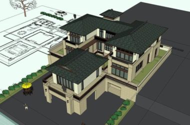 Sketchup别墅模型|独栋别墅，古典风格-BIM建筑网