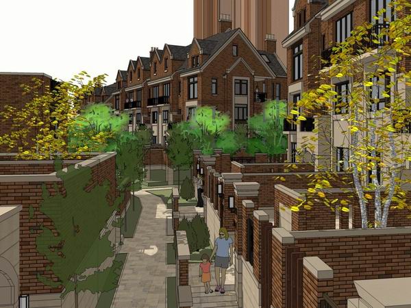 Sketchup别墅模型|双拼别墅,英式古典风格 Sketchup别墅模型|双拼别墅,英式古典风格