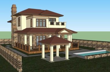 Sketchup别墅模型|独栋别墅，古典风格-BIM建筑网