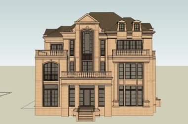 Sketchup别墅模型|独栋别墅，古典风格-BIM建筑网
