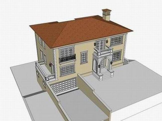 Sketchup别墅模型|独栋别墅,古典风格 Sketchup别墅模型|独栋别墅,古典风格