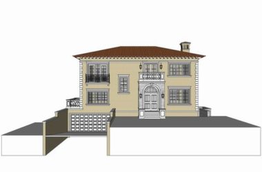 Sketchup别墅模型|独栋别墅，古典风格-BIM建筑网