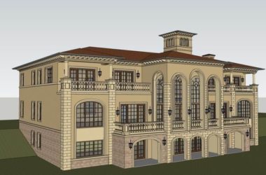 Sketchup别墅模型|独栋别墅，古典风格-BIM建筑网